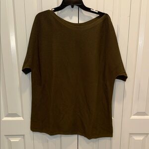 Olive Green Ribbed Knit Top